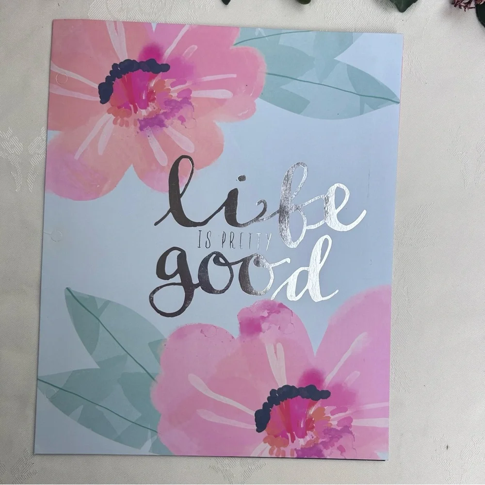 Colorful Floral School Supply Bundle Pocket Folders & Notebook- Back To School